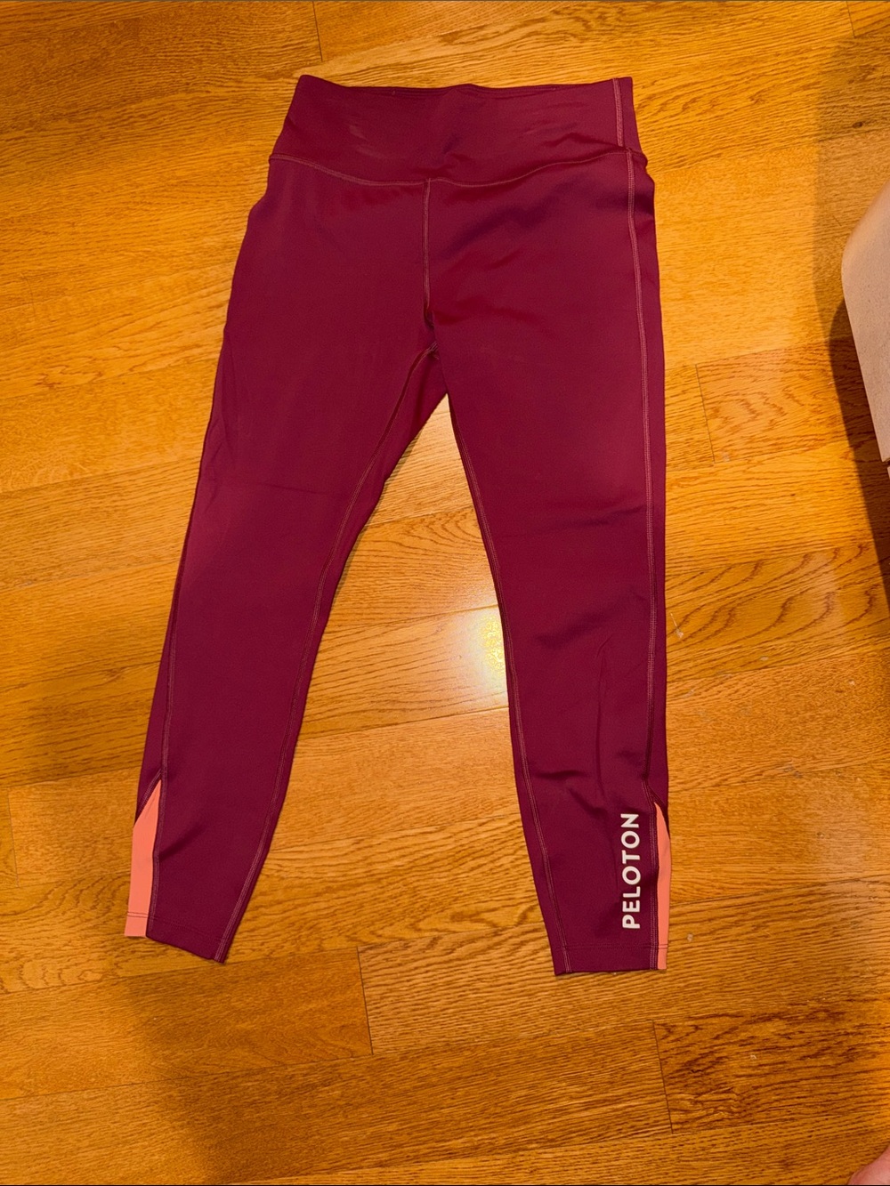 Peloton Burgundy with Pink Accent Leggings